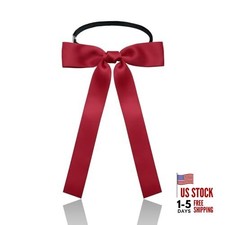 Western Bow Ties for Men Women, Black/Red Colonel Satin Ribbon String Burgundy