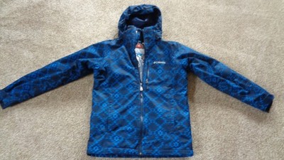 Columbia Omni-Tech  -Heat Blue/black  Ski Jacket Mens Small Waterproof Hooded