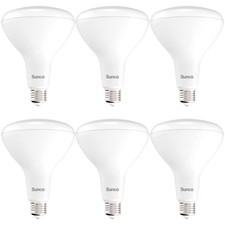 Sunco 6 Pack BR40 LED Light Bulbs, Indoor Flood Lights, Recessed Can Light Bu...