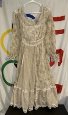 Vintage Gunne Sax Floral Dress Womens Small Cottagecore Lace