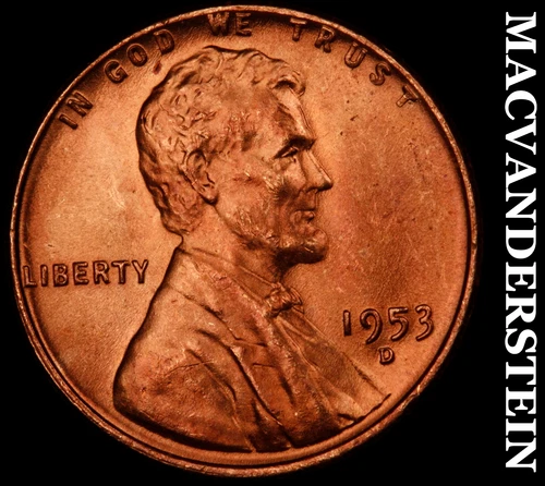 1953-D Lincoln Wheat Cent- Choice Gem Brilliant Uncirculated Luster #J1985