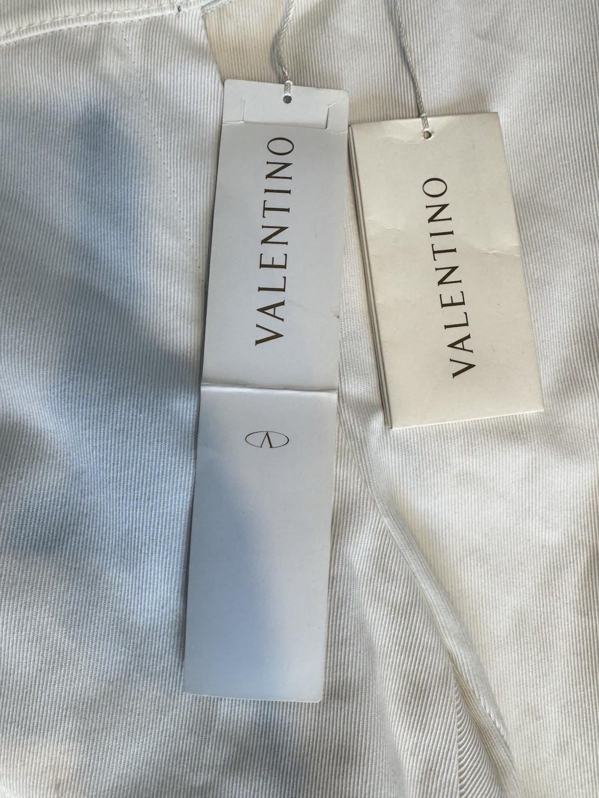 Valentino NWT Women’s Wide Leg Textured White Cotton Pants Sz US 6 thumbnail 5