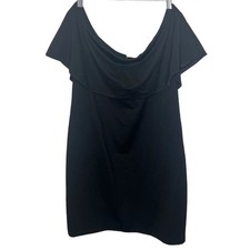ELOQUII Women's Plus 18 Off The Shoulder Little Black Dress NWT Knee Length Blk