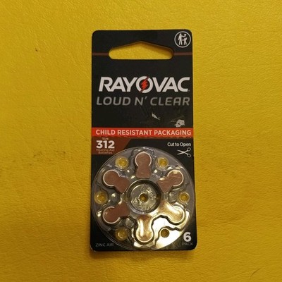 Rayovac Extra Advanced Hearing Aid Battery Size P312 6 Pack 