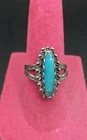 Vintage Navajo Style Turquoise Sterling Silver Ring Size 6