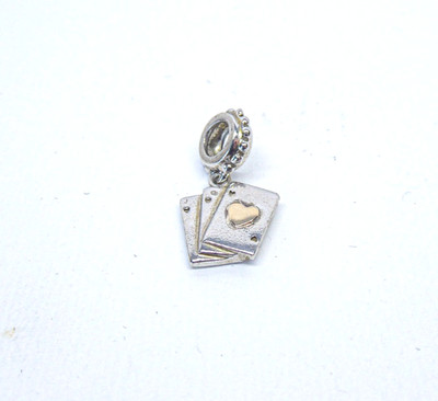 Clogau Welsh Gold, Silver & 9ct Rose Gold Playing Cards Heart Charm
