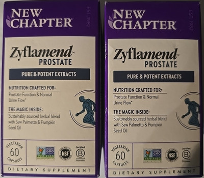 New Chapter Prostate Supplement Zyflamend Prostate with Saw Palmetto 60(2 PACK)