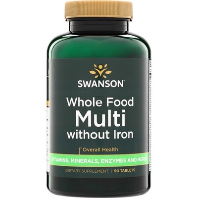 Swanson Whole Foods Formula Multivitamin & Mineral Without Iron Tablets 90 Count