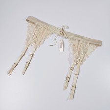 Victoria's Secret VS 2009 Ivory Lace  Satin Garter Belt Suspender Size M/L