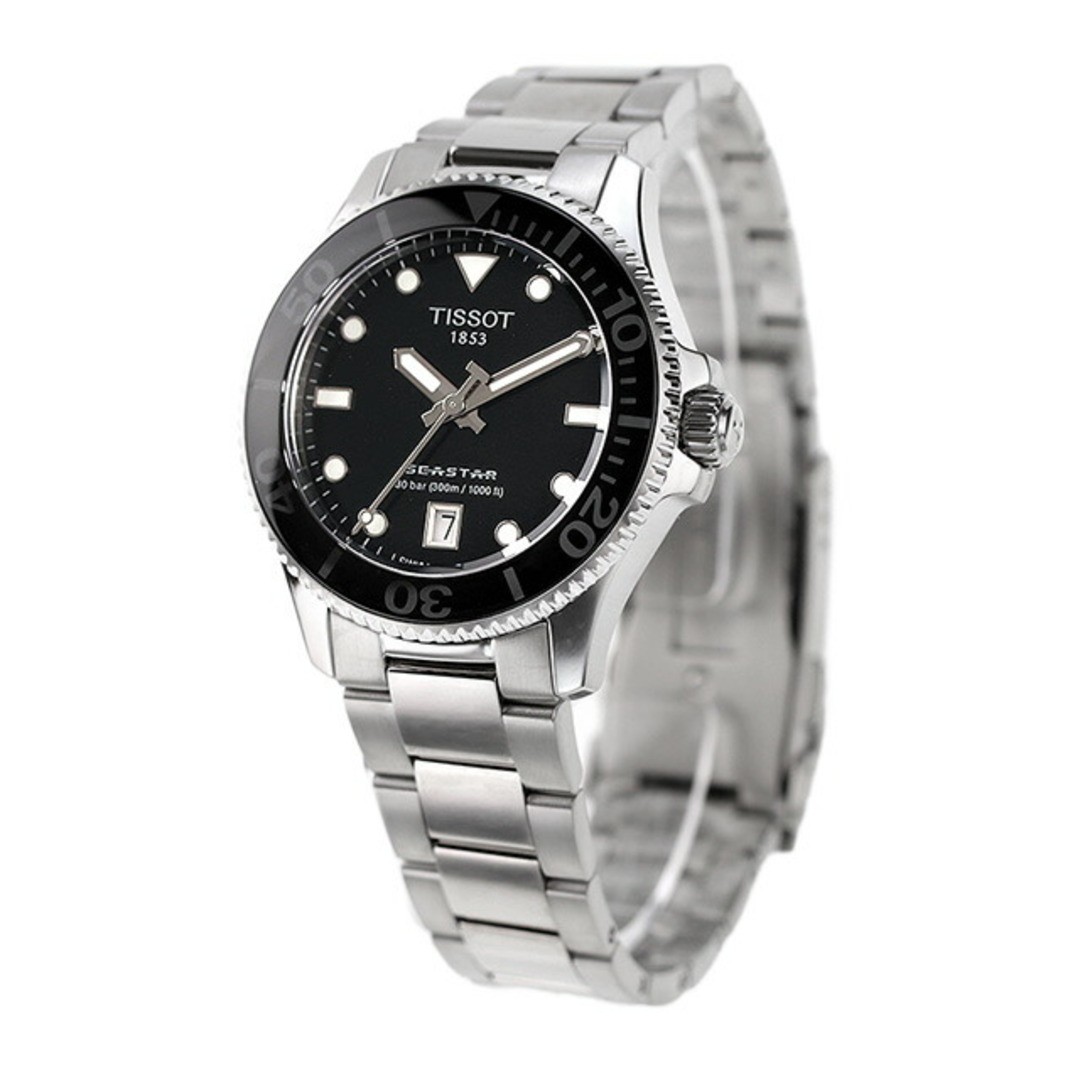 Tissot Seastar 1000 Quartz Mens Watch Black Silver Dial T1202101105100