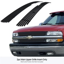 For 2000-2006 Chevy Suburban Tahoe Upper Stainless Black Billet Grille Insert