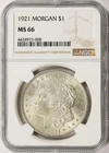 1921 $1 Morgan Dollar NGC MS66