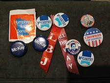 Lot of Political Pins- McKay, McCarthy, Wallace, Crowson