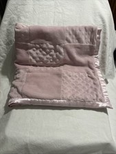 Sweet And Soft Starting Out Pink Minky Side/Satin Side Baby Blanket 30 x 30