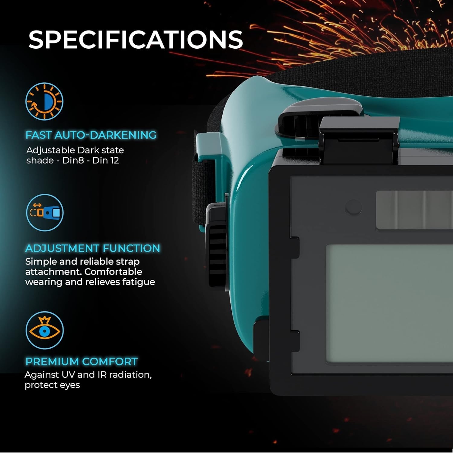 Eco-Friendly Auto Darkening Welding Goggles for Gas, MIG, TIG - Maximize Safety