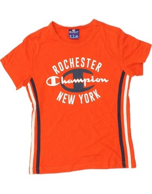 Champion Jungen Grafik T-Shirt Oberteil 7-8 Jahre Small Orange BE20