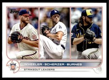 2022 Topps NL Strikeout Leaders (Zack Wheeler/Max Scherzer/Corbin Burnes)