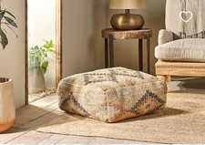 BnWT Nkuku Next John Lewis Large Jesusa Pouf Footstool Seat Kilim Cover RRP £475