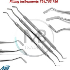 Set of 3 Dental Flat Plastic Composite Filling Instruments Restorative Tools