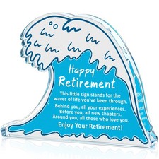 Happy Retirement Gifts for Women Men Acrylic Wave Sign Inspirational Office G...