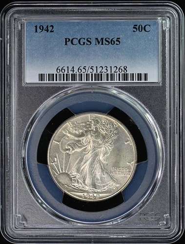 1942 50C Walking Liberty Half Dollar PCGS MS65