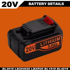 5.0Ah 20Volt LB2X4020 Battery FOR Black and Decker 20V MAX Lithium LBXR20 LBX20