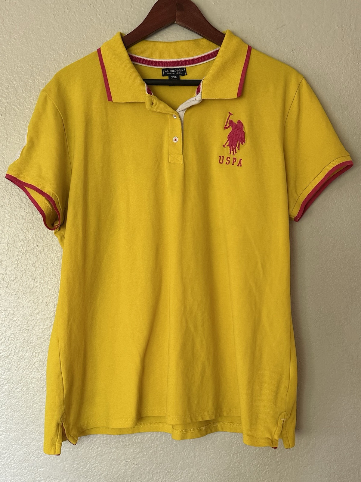 US Polo Assn Women's Yellow Polo Shirt Size 2XL