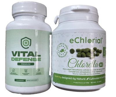 Vital Defense Premium Immune Support Supplement 60 Capsules Chlorella Bio 500mg