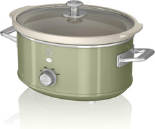 Swan SF17021GN Retro Slow Cooker 3.5L – 3 Temp Settings & Keep Warm