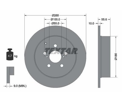 2 St. Bremsscheibe PRO TEXTAR 92135703 für Toyota Avensis