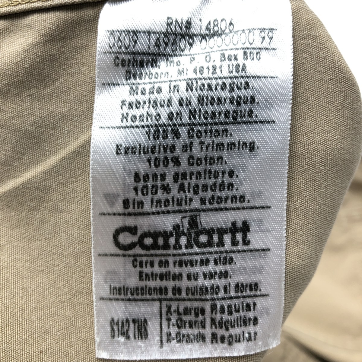 Used Carhartt long-sleeved button-down work shirt men's size XL thumbnail 4