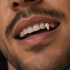 Vampire Fang Single Cap 14k Rose Gold Plated Canine Tooth Fangs Dracula Grillz