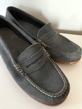 NWOB LL Bean Signature Suede Loafers Flats Women  s 8 M Slate Grey Slip On