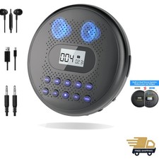 Portable CD Player with Dual Stereo Speakers, Rechargeable CD Player for Car ...
