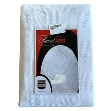 White Cotton Thermal Blanket Waffle Weave Queen Full Size