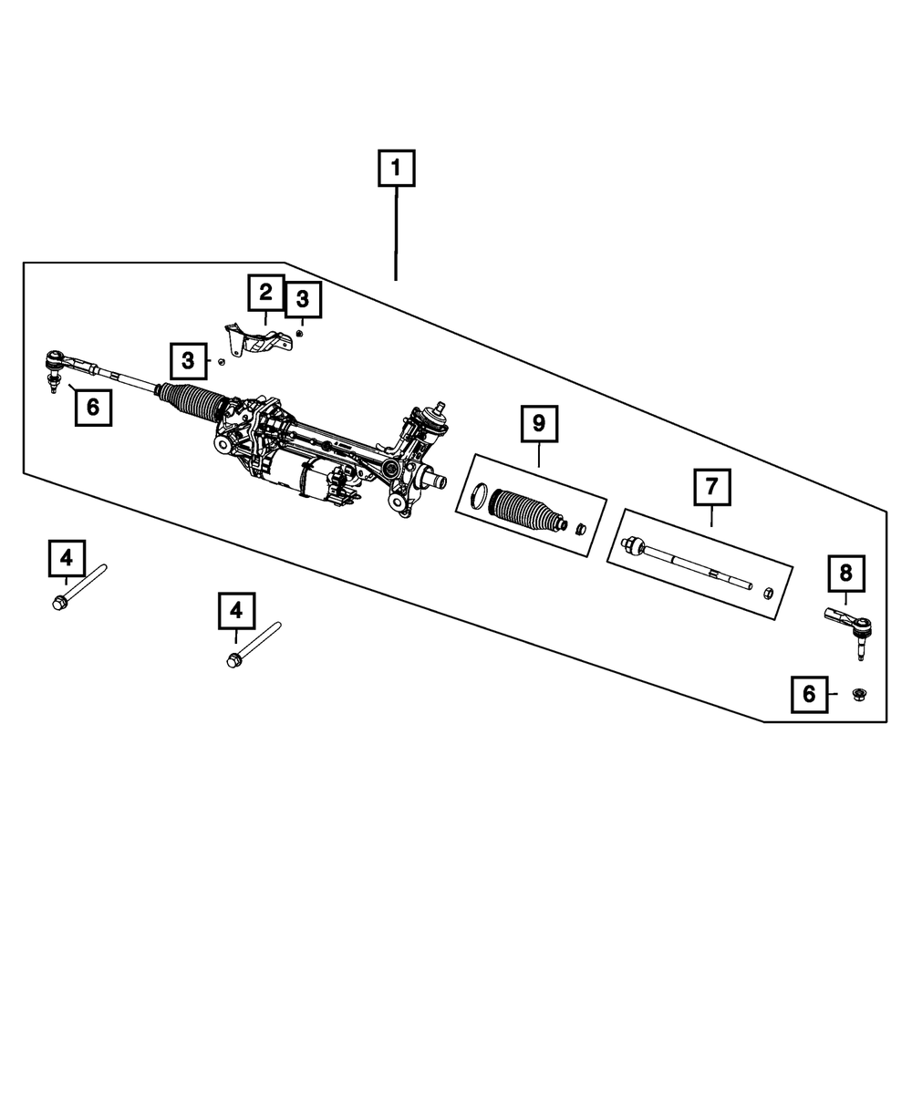 Piñón y cremallera de dirección para Jeep Compass 2022-2025 (P/N 68445320AC)