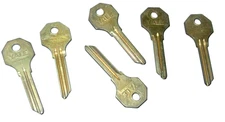 6 Vintage Yale & Towne H1122W Brass Key Blanks Various Models Studebaker Y-135