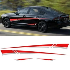Sport Red Silver Gray Side Body Door Fender Vinyl Decal Sticker For Honda Accord