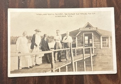 Rare Antique c.1910 Woodland Rustic Resort Minocqua Wisconsin WI Real Photo RPPC