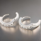 SOLID 14K WHITE GOLD HINGED HUGGIE HOOP 1ctw CZ 5/8" EARRINGS #8005 — photo 6