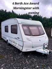 IMMACULATE ACE AWARD MORNINGSTAR 4 BERTH CARAVAN+AWNING+EXTRAS
