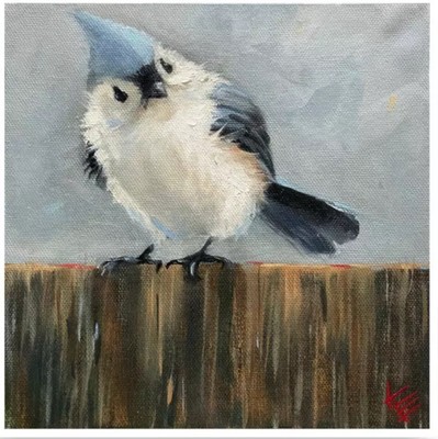 Titmouse Bird Art Print From Original  Art by Krista Eaton