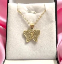 Beautiful Women's  Shiny Butterfly Pendant Necklace Jewelry Accessories