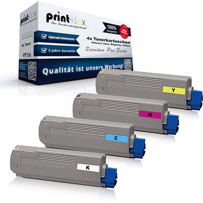 4x Reman Tonerkartuschen für OKI C-610-DN kein Original - Quantum Pro Serie