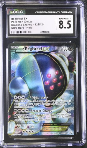 CGC 8.5 Registeel EX 2012 Dragons Exalted 122/124 Ultra Rare Holo Pokemon Card