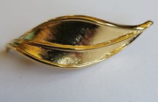 Statement Pin Napier Mark Gold Toned Metal Leaf Broach Feather Hatpin Lapel Pin