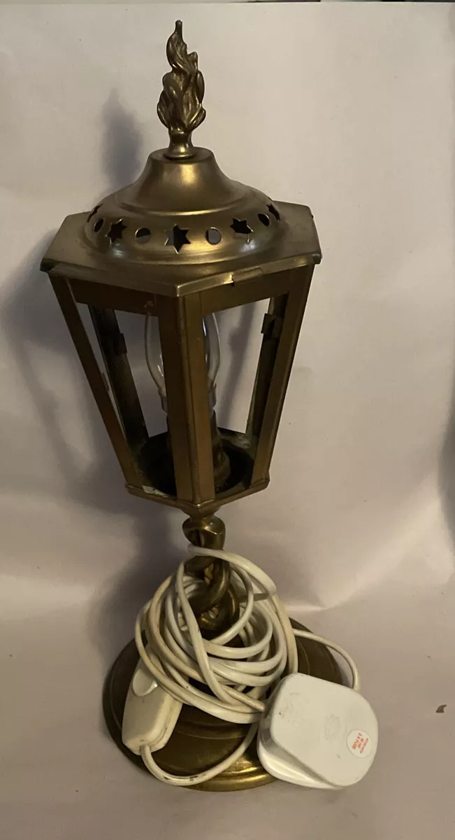 Vintage Or Antique Brass Coach Carriage Lamp Lantern Converted