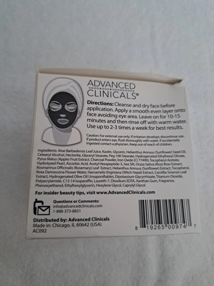 Advanced Clinicals Charcoal Detoxifying Clay Mask Mask W/Rose Water - Image 2 of 3