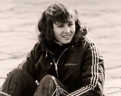 Oxford Cox Sue Brown during the University Boat Race against Camb - Old Photo