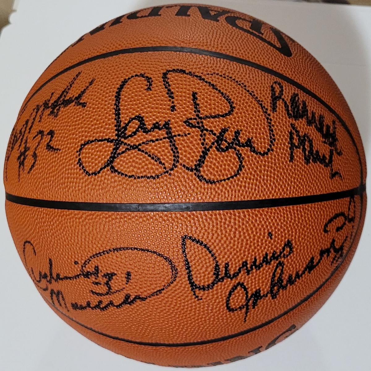 1983-84 Celtics NBA Champs Starting 5 Signed Basketball LARRY BIRD
